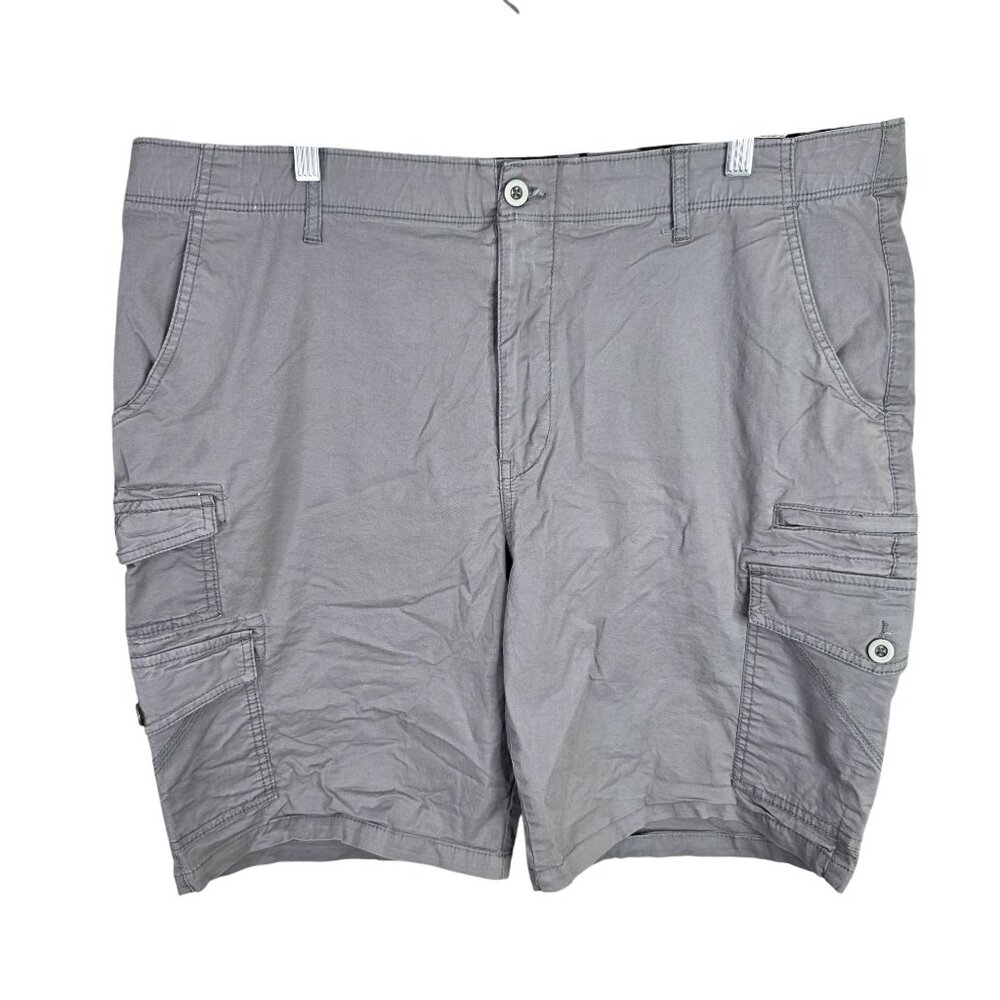 Mens Iron Gray Cargo Shorts Cotton Blend Stretch 10" Inseam Size 40